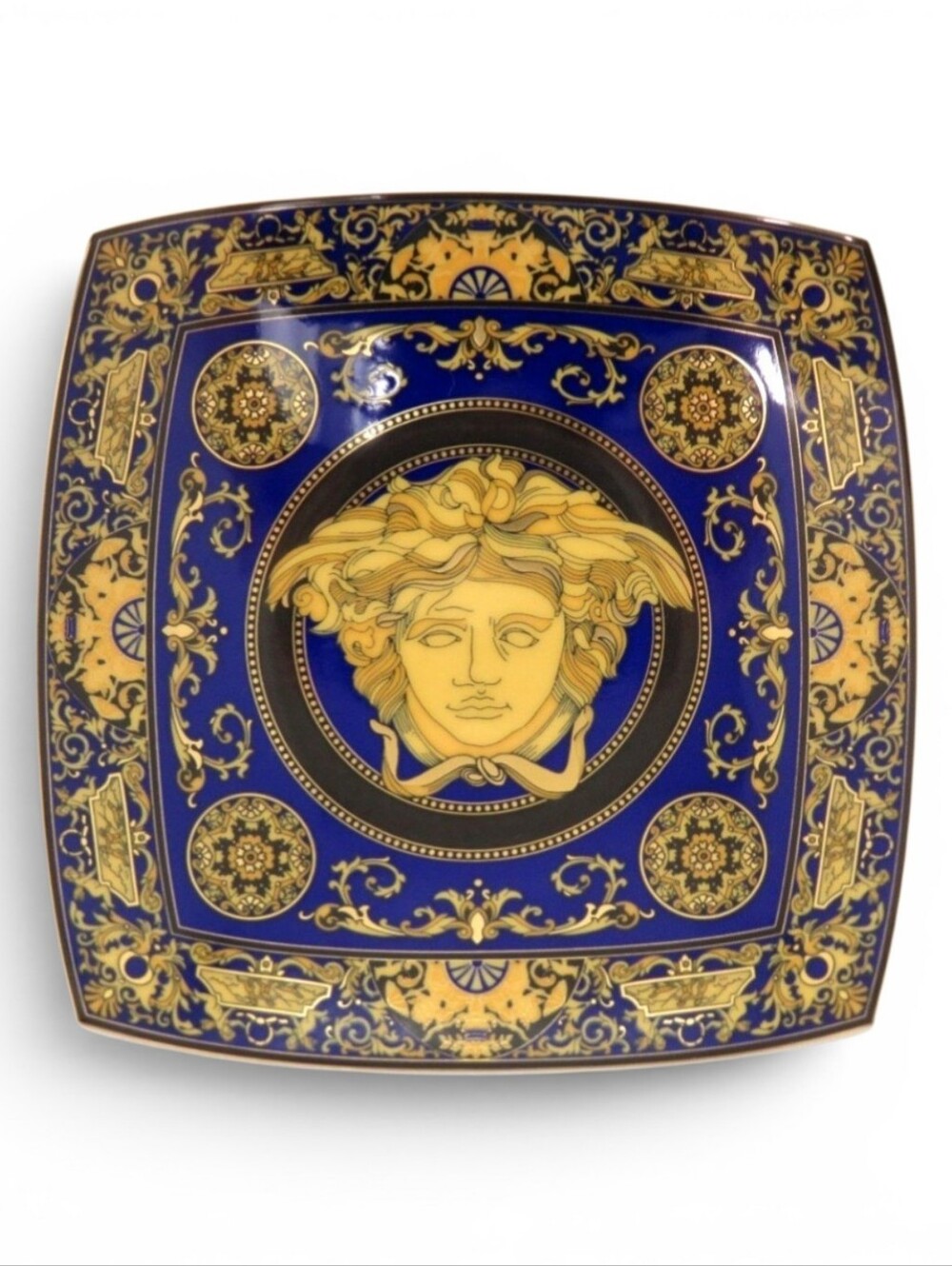 NEW Versace Medusa Blue/Gold Decorative Jewelry Dish!
